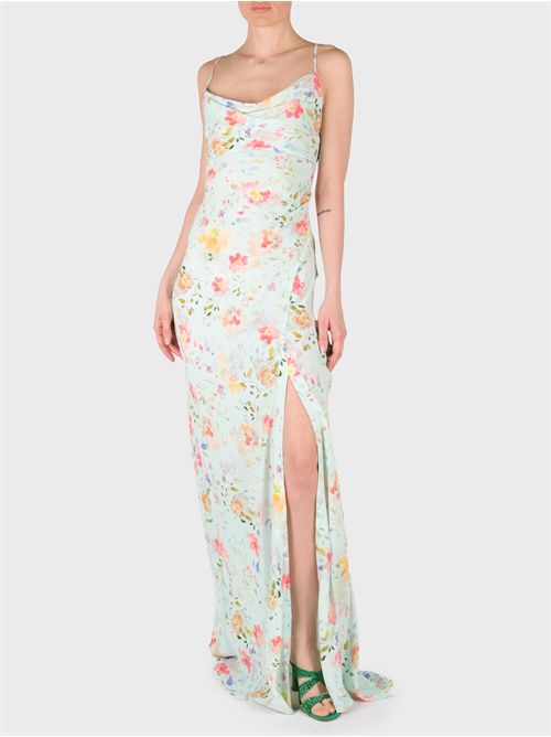 Long Crêpe Dress with Floral Print and Adjustable Straps MAR DE MARGARITAS | MMABW01175TMTC0009VE59